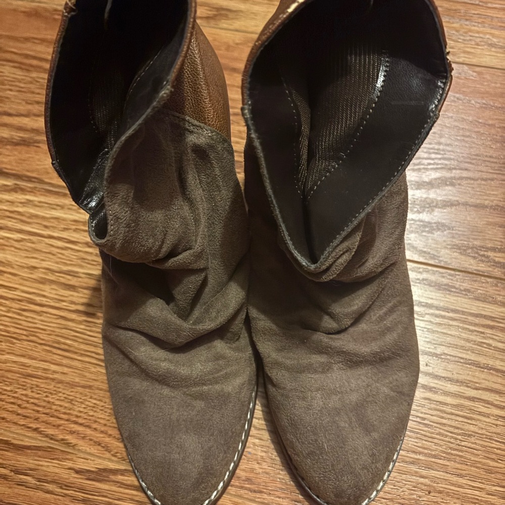 Altar'd State Taupe Slouchy Ankle Boots